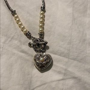Brighton pearl and silver necklace